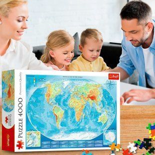 Пазлы для всей семьи (4000 элем.) 45007 "Физическая карта мира" Trefl (SB) 03k19p316 фото