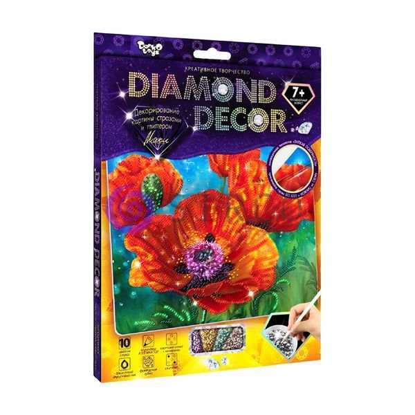 Набор для детского творчества "Алмазная картина" DIAMOND DECOR Маки (IGR24) 03k12p078 фото