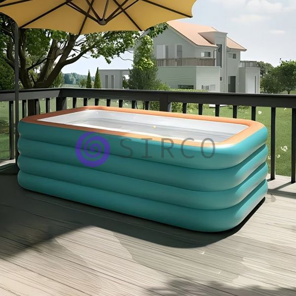 Детский надувной бассейн Pool 210х145х56 см/ Прямоугольный семейный бассейн для дома и дачи (ARSH/KAR108) 02k12p328 фото