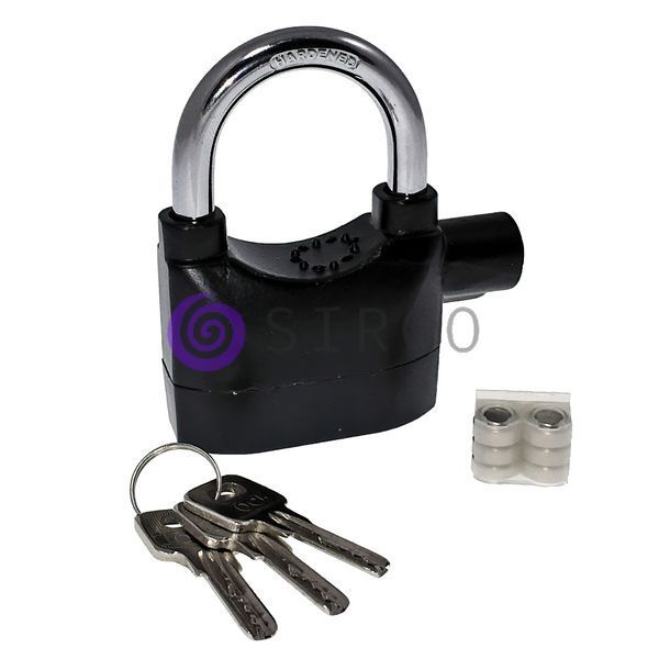 Влагозащищенный навесной замок с датчиком вибрации и сиреной Alarm Lock EL-2126 (237) 04k02p125 фото