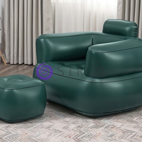 Надувне крісло з пуфиком для ніг Bestway Comfi Cube Lounger 75137 107&times;99&times;80 см Зелени 02k10p510v2 фото