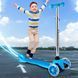 Детский трехколесный самокат со светящимися PU колесами и складным рулем Scooter 905 Голубой 13k01p007v1 фото 1