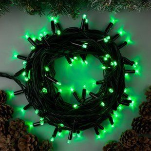 Гирлянда "Нить" 10 м , IP65, УМС, тёмная нить, 100 LED, свечение зеленое, 220 В 12k01p112v2 фото