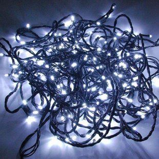 Новогодняя гирлянда черный провод XMAS Белый нить 200 LED (15 метров) 12k01p022v1 фото
