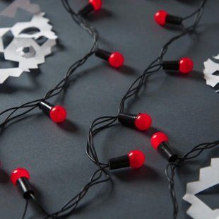 Новогодняя гирлянда-нить светодиодная шарики Led 20 &laquo;Радуга&raquo; (черный провод, красный) 12k01p030 фото
