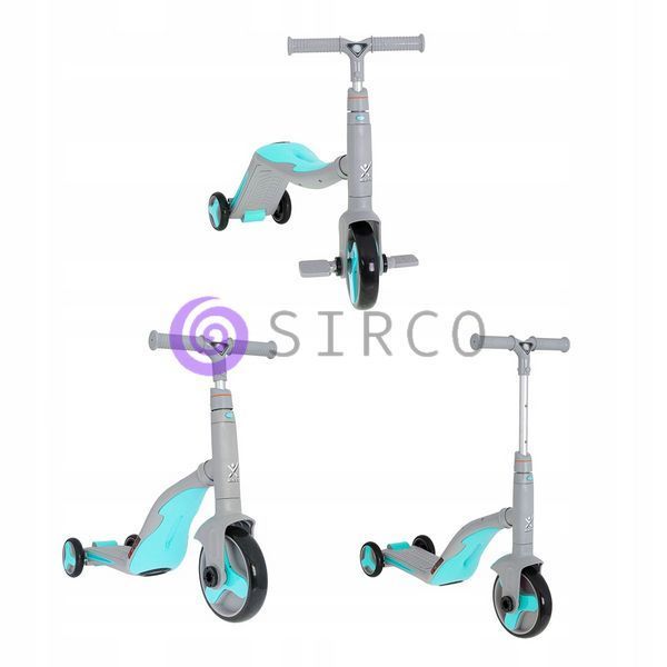 Детский трехколесный самокат-велобег трансформер с педалями 3 в 1 Scooter 868 Серый 13k01p004v3 фото