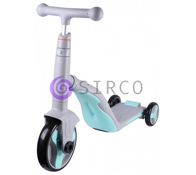 Детский трехколесный самокат-велобег трансформер с педалями 3 в 1 Scooter 868 Серый 13k01p004v3 фото
