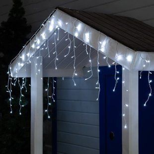 Новогодняя гирлянда "Нить" уличная 100 LED, 10 м (белый провод, синий / холод. белый / тепл. белый) 12k01p117 фото