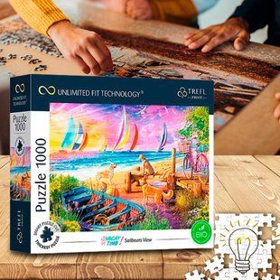 Пазлы Безграничная коллекция (1000 элм.) - "Вид на парусники" 10697/ Trefl (SB) 03k19p249 фото