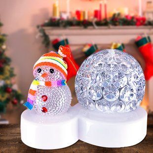 Настільний світлодіодний новорічний LED куля сніговик 12k02p018 фото