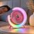 Настільний вентилятор акумуляторний з RGB підсвічуванням A3 поворотний 180&deg;, USB, 3 швидкості, Рожевий (AX) 01k07p191v1 фото