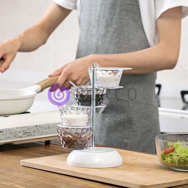 Кухонний вертикальний органайзер, що обертається для спецій Rotating Seasoning box (541) 10k10p127 фото