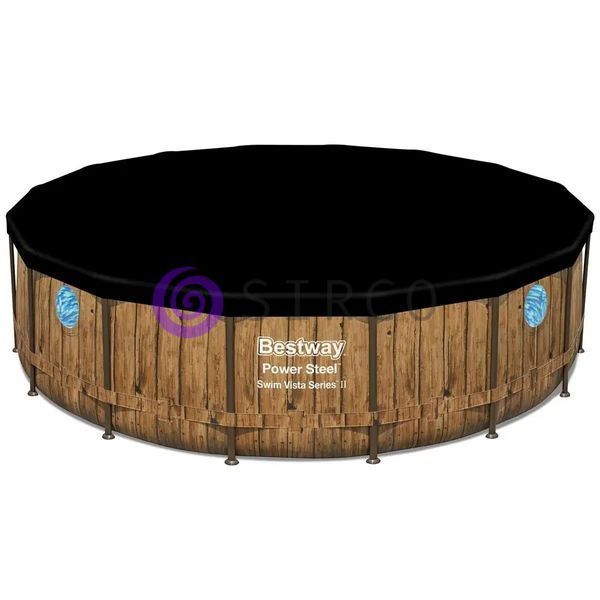 Круглый каркасный бассейн, песочный фильтр, лестница, тент Bestway 561JM 427х107 см 13030 л 02k12p297v1 фото