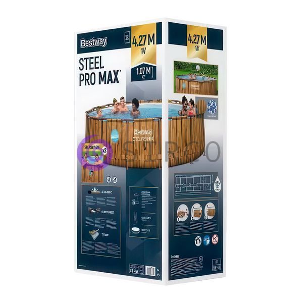 Круглый каркасный бассейн, песочный фильтр, лестница, тент Bestway 561JM 427х107 см 13030 л 02k12p297v1 фото