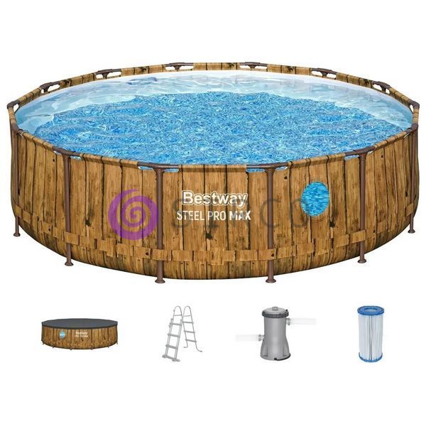 Круглый каркасный бассейн, песочный фильтр, лестница, тент Bestway 561JM 427х107 см 13030 л 02k12p297v1 фото