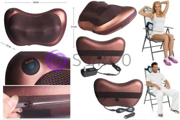 Масажна роликова подушка з інфрачервоним підігрівом Massage Pillow 06k01p012v1 фото