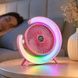 Настільний вентилятор акумуляторний з RGB підсвічуванням A3 поворотний 180&deg;, USB, 3 швидкості, Рожевий (AX) 01k07p191v1 фото 1