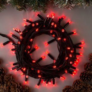 Гирлянда "Нить" 10 м , IP65, УМС, тёмная нить, 100 LED, свечение красное, 220 В 12k01p112v1 фото