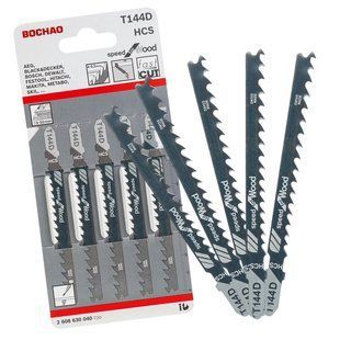 Пилки для лобзика Bochao T144D Wood, 5 шт, прямой рез, для дерева, 5-50 мм (YAB) 04k02p414v2 фото