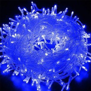 Новогодняя гирлянда прозрачный провод XMAS Синий цвет нить 300 LED (20 метров) 12k01p025v1 фото