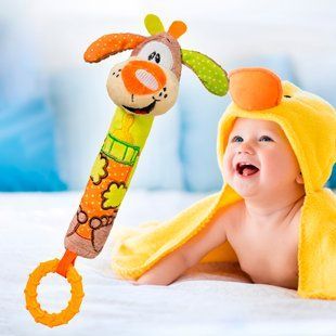 Детская мягкая игрушка с пищалкой и прорезывателем для зубов BabyOno "Веселая Собачка" (1354) (SB) 03k17p383 фото
