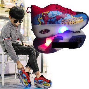 Кроссовки на роликах Spider-Man с LED подошвой, детские (30 -37 размеры). Хит 2020. евро качество (237) 13k02p006v4 фото