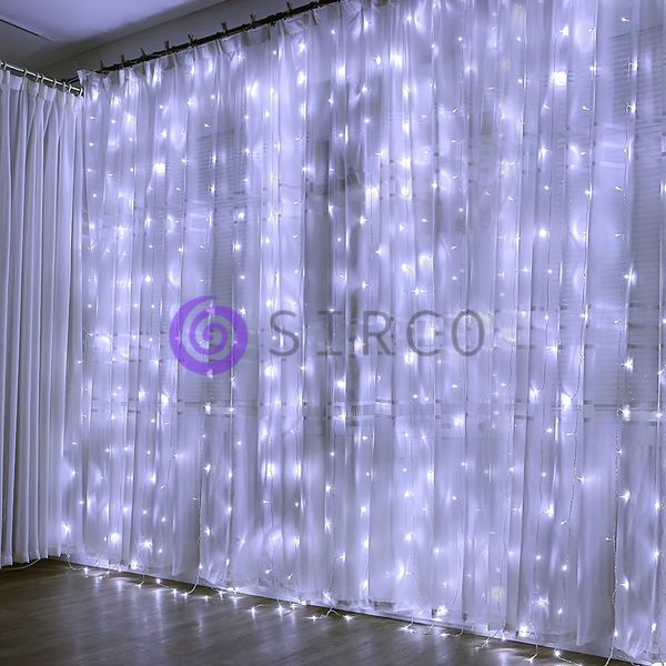Новорічна гірлянда Xmas Водоспад прозорий провід 240 Led діодів (на коробці 400) 2.5 * 1.5м Білий 12k01p009v3 фото