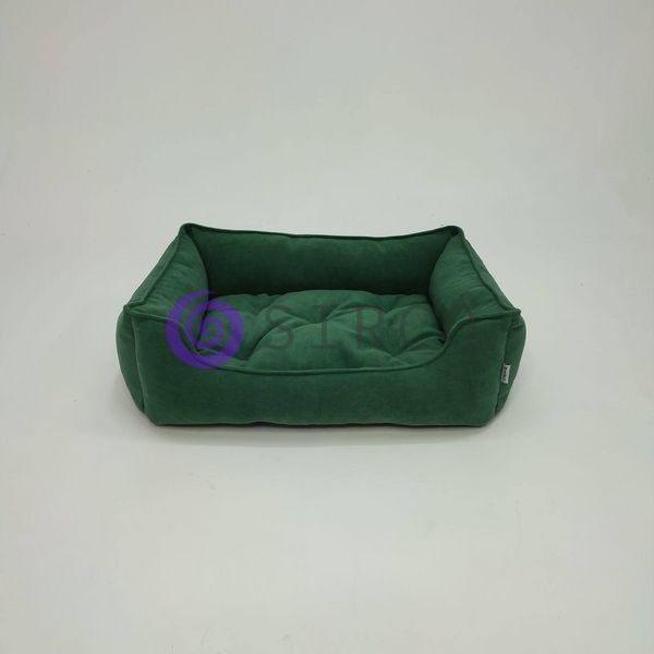 Велюрова лежанка для собак та кішок з м'якими бортами Mamo Pets Simple XS 45х35см Зелена 05k01p028 фото