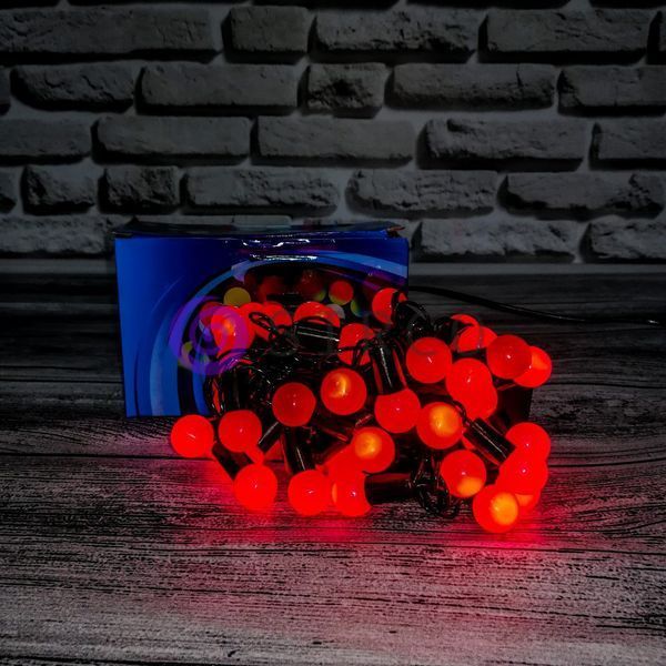 Світлодіодна гірлянда &laquo;НИТКА ШАРИКИ&raquo; 50 led, чорний кабель 12k01p031v5 фото