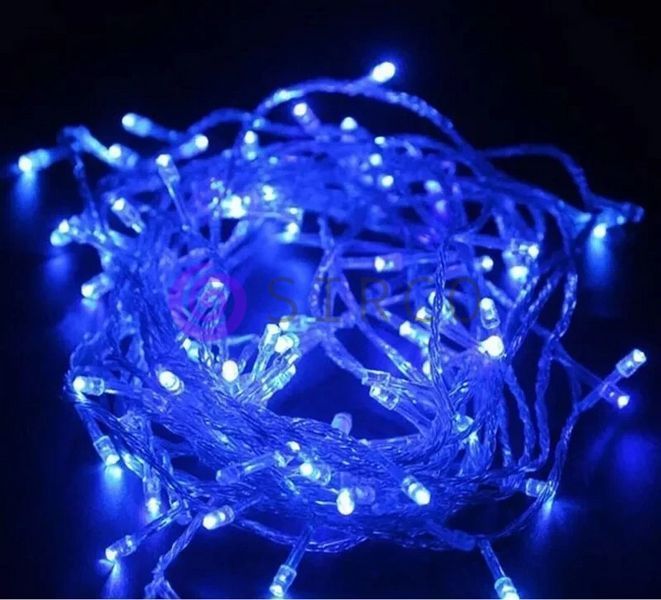 Новогодняя гирлянда прозрачный провод XMAS Синий цвет нить 300 LED (20 метров) 12k01p025v1 фото