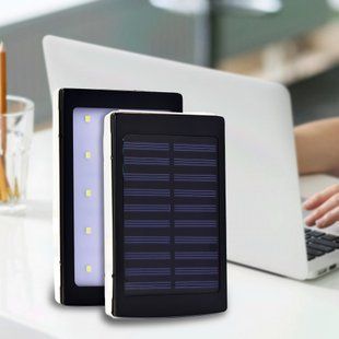 УМБ Power bank ViaKing 5000 mAh сонячна панель та LED-ліхтар Чорний/H-1 11k12p004v6 фото