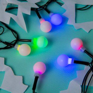Светодиодная гирлянда &laquo;НИТЬ ШАРИКИ&raquo; 50 led , (черный кабель, мульти) 12k01p031v1 фото