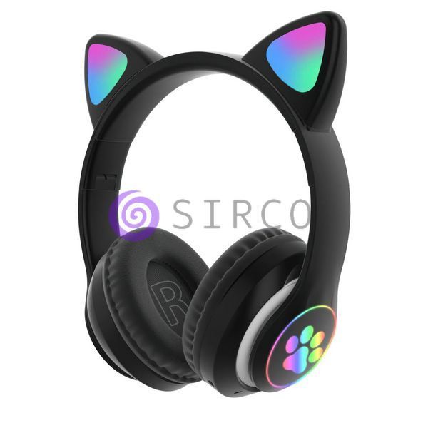 Беспроводные складные TWS bluetooth наушники с кошачьими ушками Cat STN-28 Черный + карта памяти на 16 Гб 11k01p115v2 фото