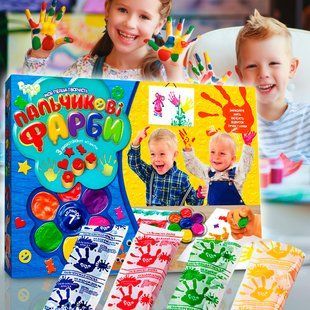 Дитячий набір для творчості пальчикові фарби 7 кольорів Danko Toys 9 (IGR24) 03k12p037 фото