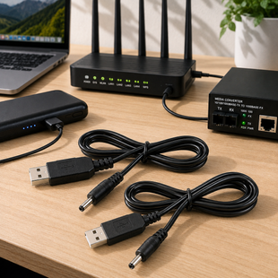 Набір кабелів живлення для роутера Wi-Fi від павербанку USB DC 9V 12V перехідник для модему PON ONU медіаконвертера 11k06p509v1 фото