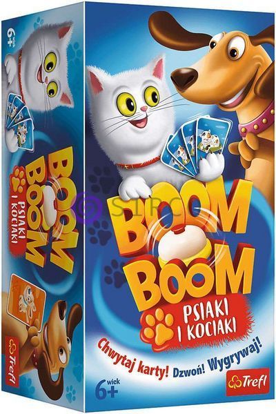 Дитяча настільна гра Trefl "Boom Boom: Pups & Kittens / Бум-Бум: Собаки та коти" (02004) (SB) 03k19p010 фото