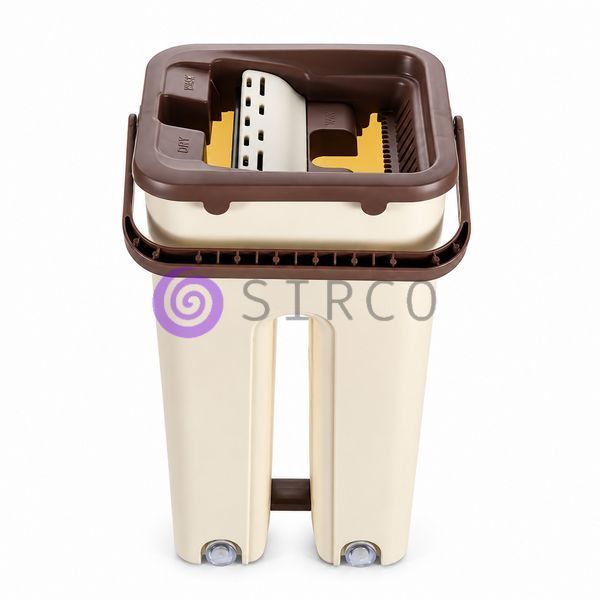 Швабра ледащо Scratch Cleaning Mop 2 в 1 з двосекційним відром 7 л, бежева з коричневим (ARSH/MA221) 01k02p005v3 фото