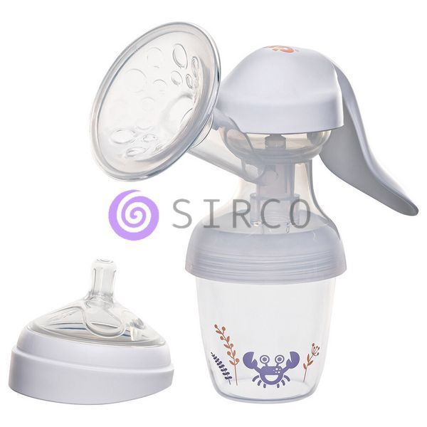 Ручной молокоотсос "Первые моменты" + бутылочка 150мл с силиконовой соской "S" (37601) (TK) 03k17p163 фото