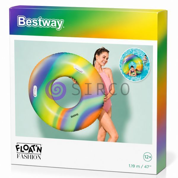 Круг надувний Bestway 36352 Радуга 119 см дитячий та дорослий для плавання басейну і моря (AT) 02k10p492 фото