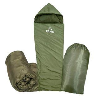 Туристичний портативний термо-набір спальний мішок з подушкою TANU -17С&deg;, 350 г/м2, 215х80 см Олива (BR) 02k08p024v1 фото