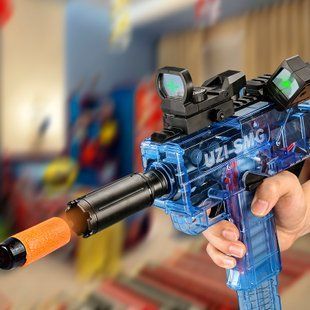 Детский электрический бластер UZI с мягкими дротиками (212) 03k10p069 фото