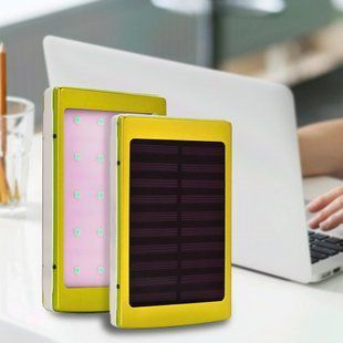 УМБ Power bank ViaKing 5000 mAh сонячна панель та LED-ліхтар Золотистий/H-1 11k12p004v2 фото
