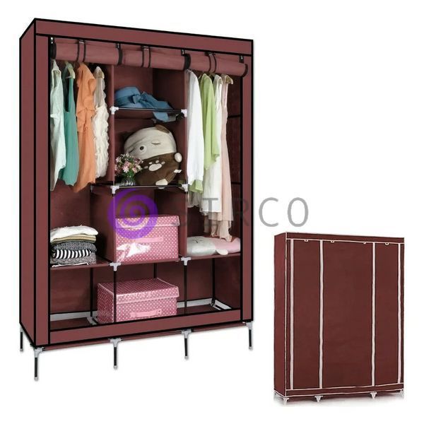Большой каркасный шкаф, тканевый шкаф Storage Wardrobe 88130 Коричневый (N-14) 01k04p121v2 фото