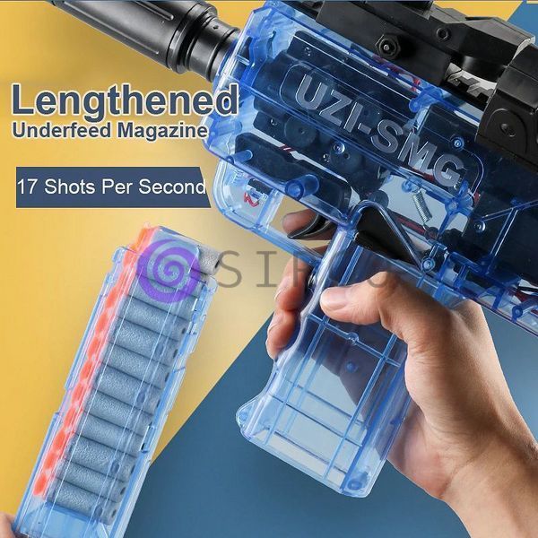 Дитячий електричний бластер UZI з м'якими дротиками (212) 03k10p069 фото