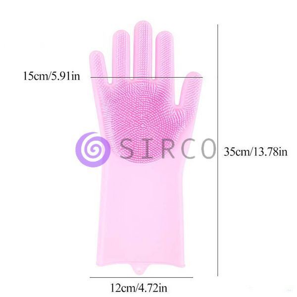 Силиконовые перчатки для уборки и мытья посуды Magic Silicone Gloves 01k02p057 фото