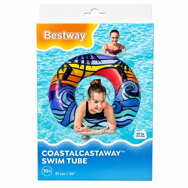 Дитяче надувне коло Bestway 36350 Пальми 91 см з ручками для плавання басейну та моря (AT) 02k10p493 фото