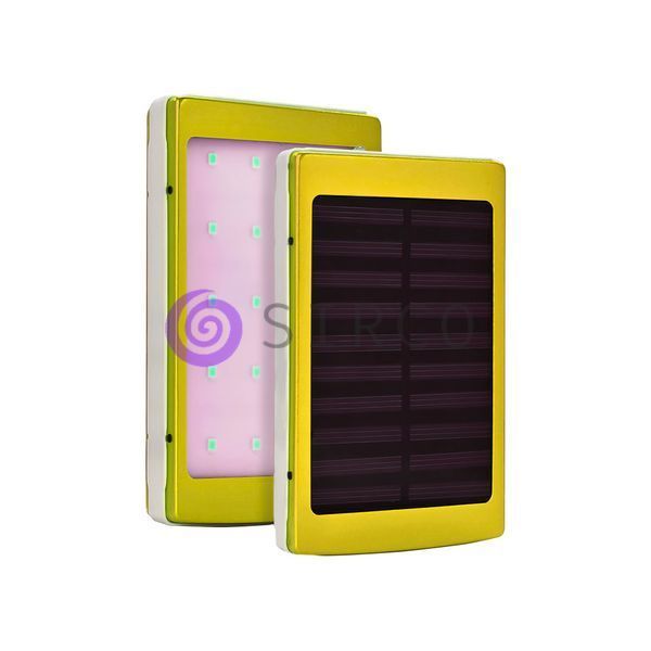 УМБ Power bank ViaKing 5000 mAh сонячна панель та LED-ліхтар Золотистий/H-1 11k12p004v2 фото