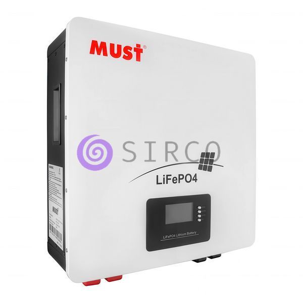 Акумуляторна настінна батарея MUST LP16-24100 2.5KW 25,6V 100 Ah LiFePO4 (ISML) 11k12p322 фото