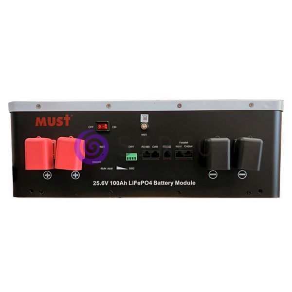 Акумуляторна настінна батарея MUST LP16-24100 2.5KW 25,6V 100 Ah LiFePO4 (ISML) 11k12p322 фото