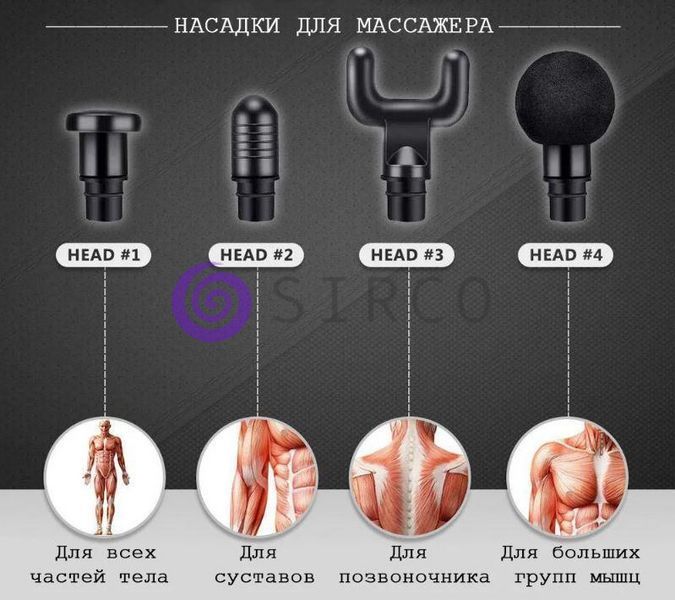 Портативний ручний вібраційний ударний масажер для тіла Fascial Gun KH-320 (540) 06k01p011 фото
